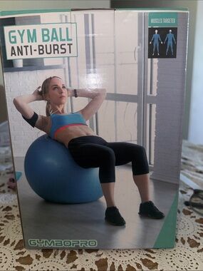 Gymbopro Anti-Burst Gym Ball 55cm  Blue With Pump New
